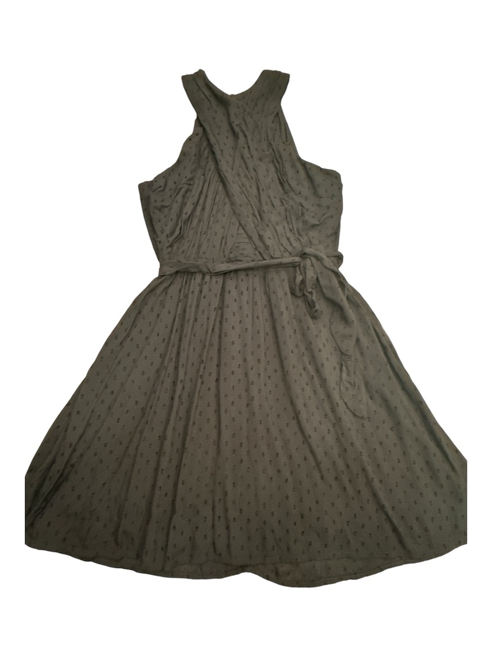 NWT LOFT Black Sleeveless Tie-Waist Midi Dress